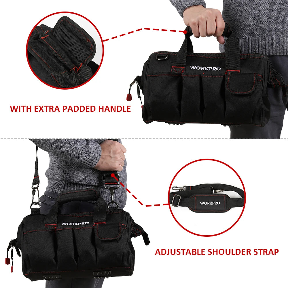12/14/16/18 Inch Tool Bag 600D Polyester Electrician Shoulder Bag Tool Kits Bag Multi Bag Men Crossbody Bag for Tools