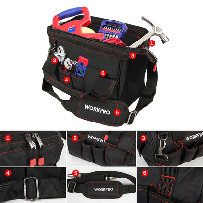 12/14/16/18 Inch Tool Bag 600D Polyester Electrician Shoulder Bag Tool Kits Bag Multi Bag Men Crossbody Bag for Tools