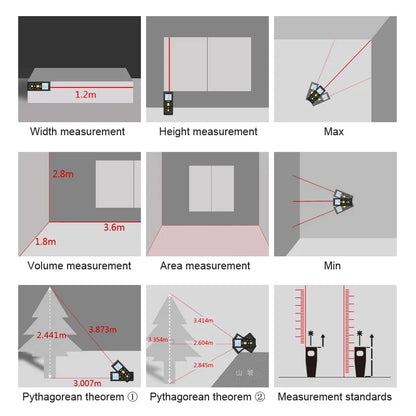 Laser Distance Meter X5 X6 Electronic Roulette Digital Tape Rangefinder Trena Metro Range Finder Measuring Tools