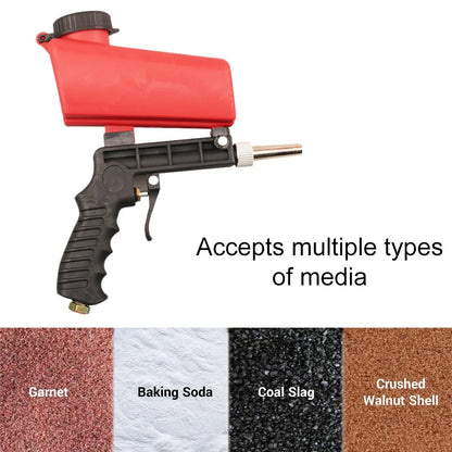 Adjustable Sandblasting Gun 90Psi Portable Sand Blaster Sand Blasting Machine Gravity Small Handheld Pneumatic Blasting Gun Sets
